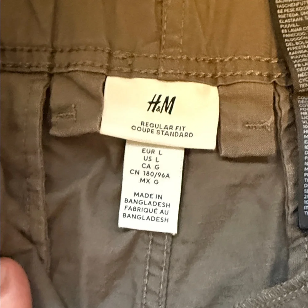 Olive H&M Cargo Pants with Drawstring Waist